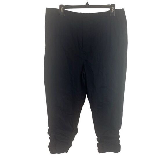 Free People‎ Y2K Style Ruched Black Cropped Cargo Pants Waist 32" - Picture 1 of 7